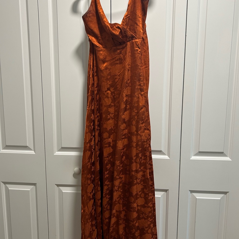 Elegant Rust Orange Sleeveless Dress